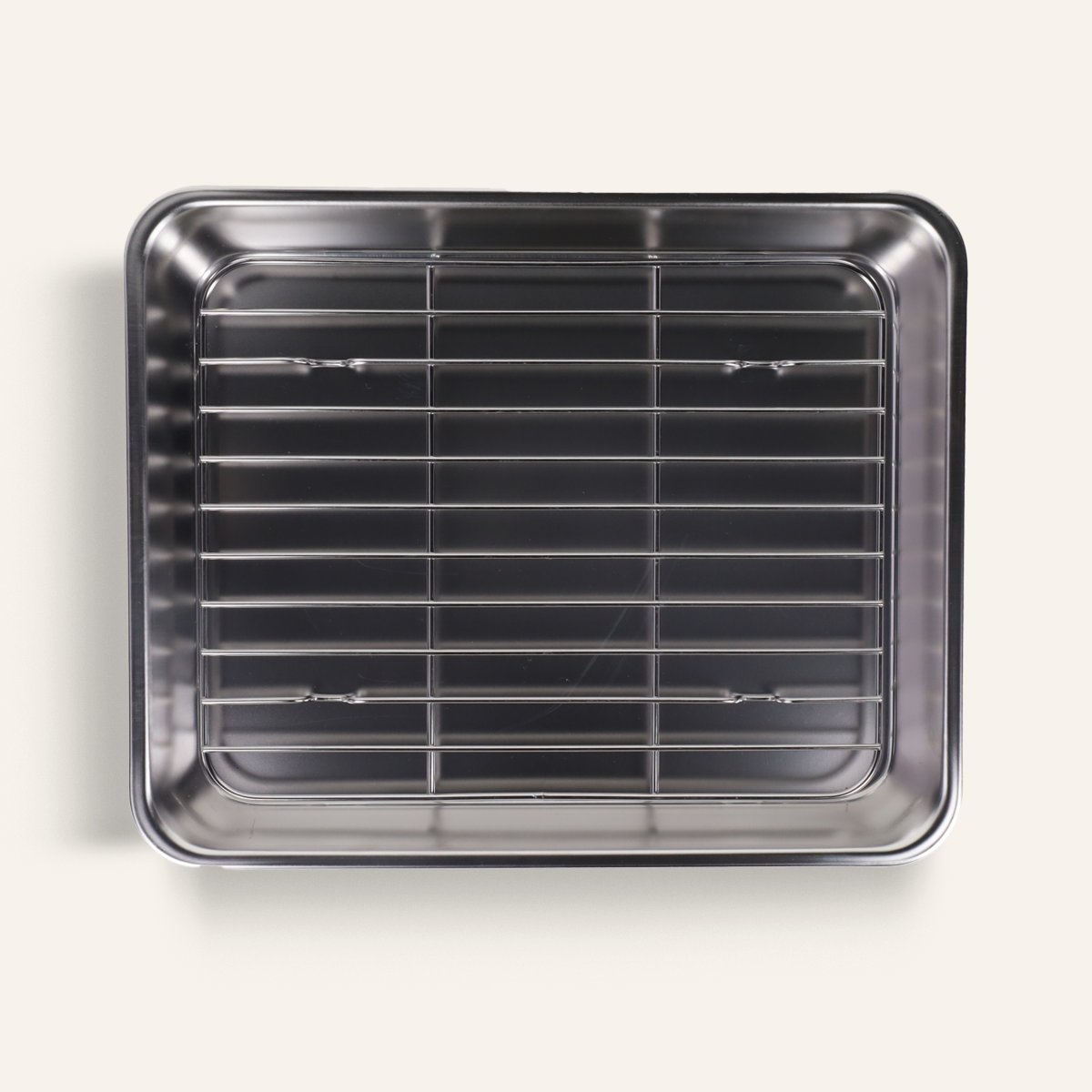 Plat à débarrasser en inox avec grille
