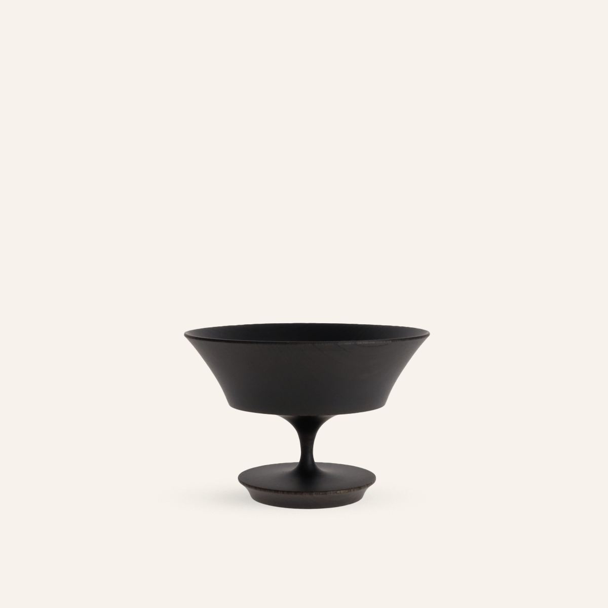 Black Japanese Zelkova Wood Dessert Bowl