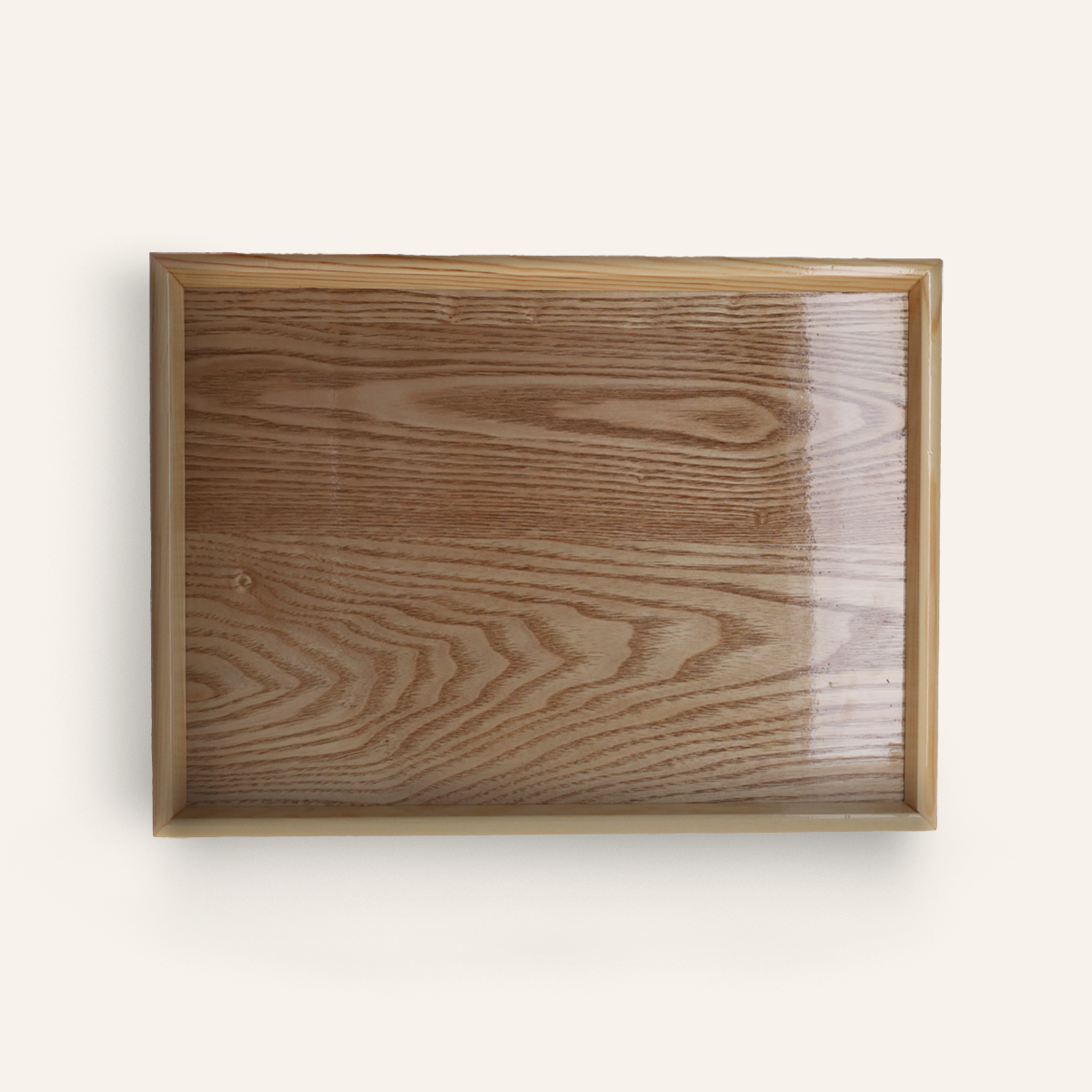 Grand plateau en pin rectangulaire antidérapant