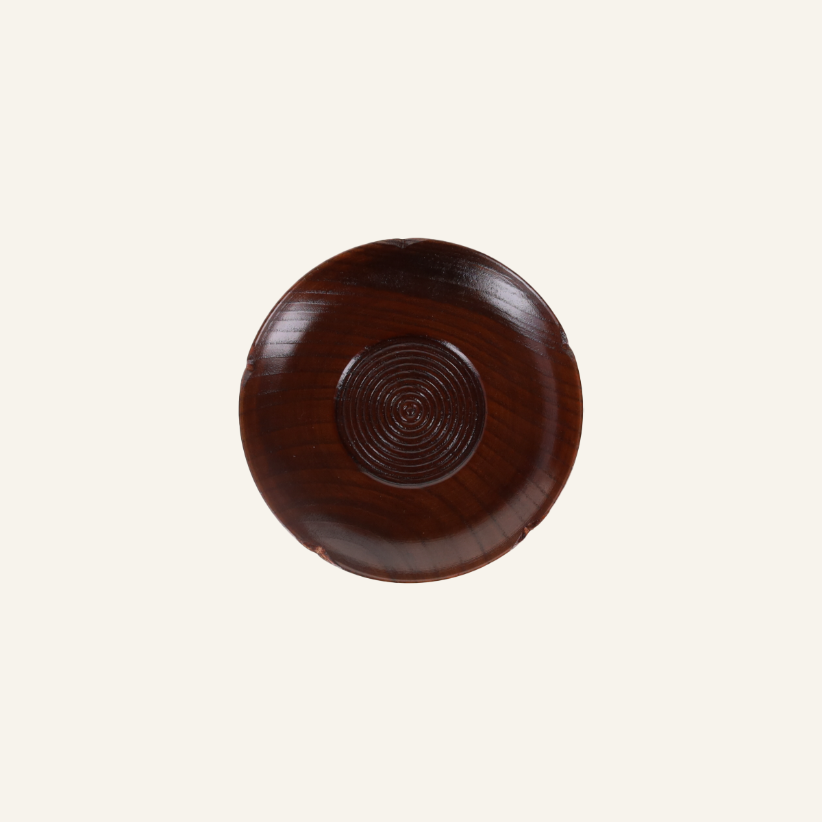 Sous-tasse à thé laquée en bois de lithocarpus glaber "Umegata sensuji"