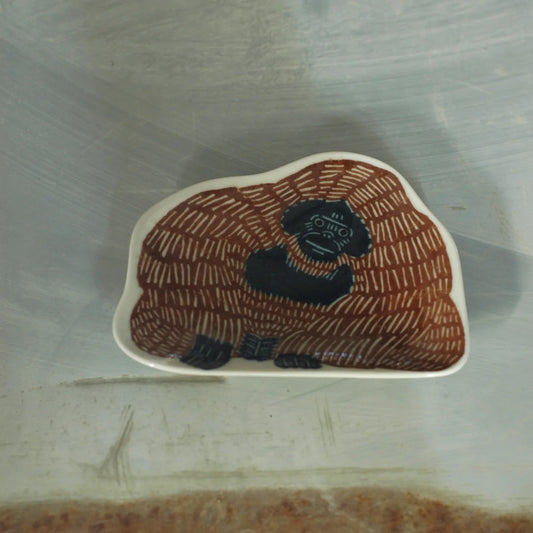 Petite assiette en porcelaine "Orang-outan"