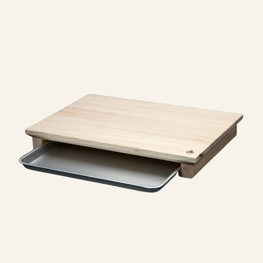 Planche à découper en bois hinoki avec bac de récupération