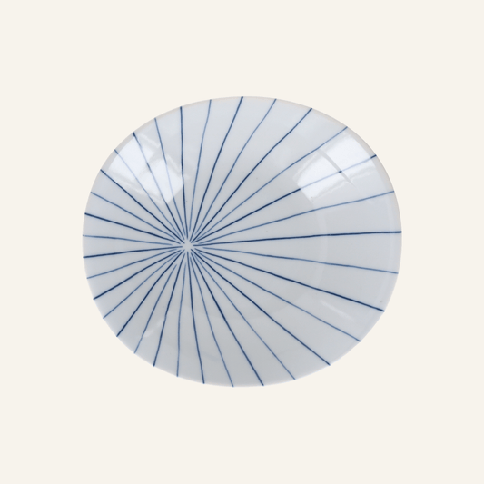 Minoyaki "Hosha" Striped Flared Porcelain Plate