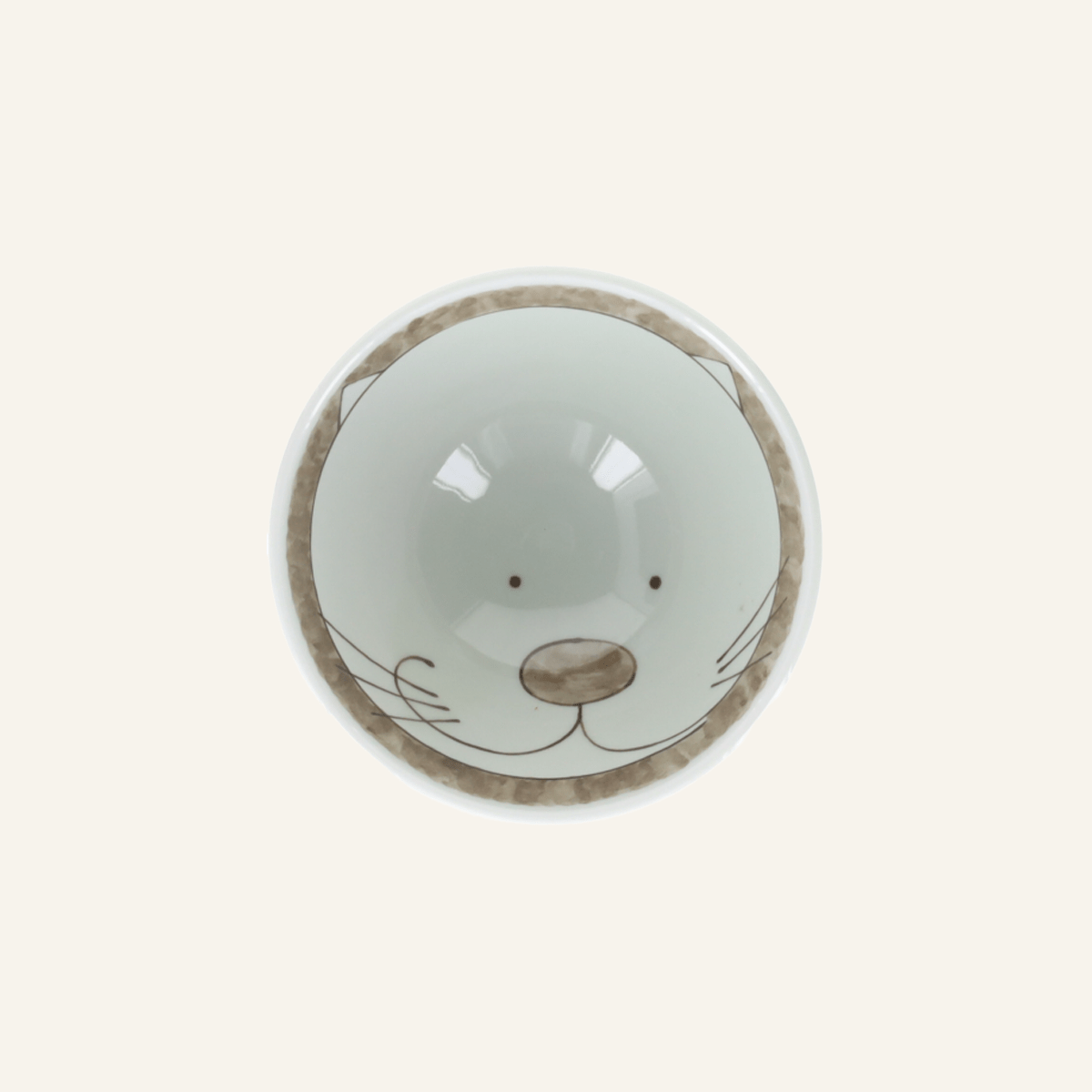 Hasamiyaki porcelain rice bowl "neko karakusa"