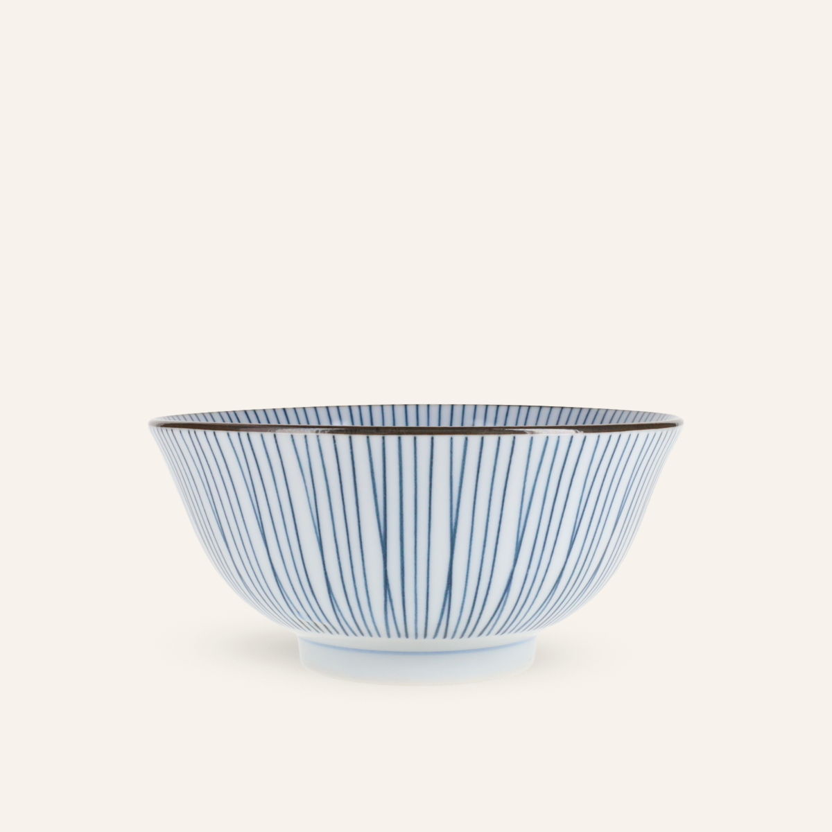 Minoyaki porcelain blue striped bowl "naigai sensuji"
