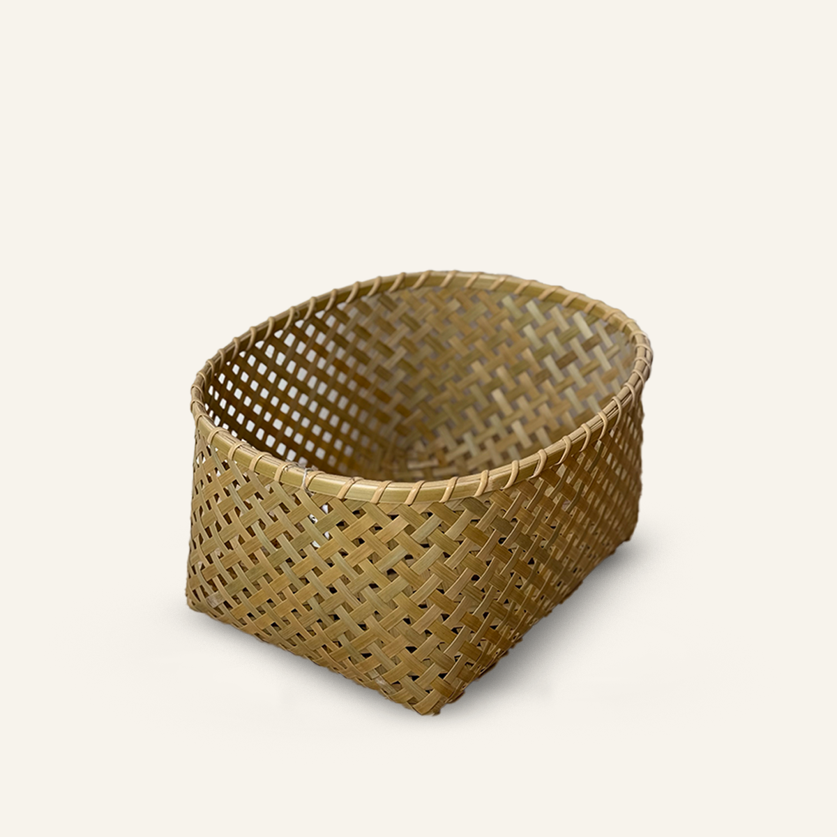 Corbeille ovale en bambou Yotsume - Petit (Ø23cm)