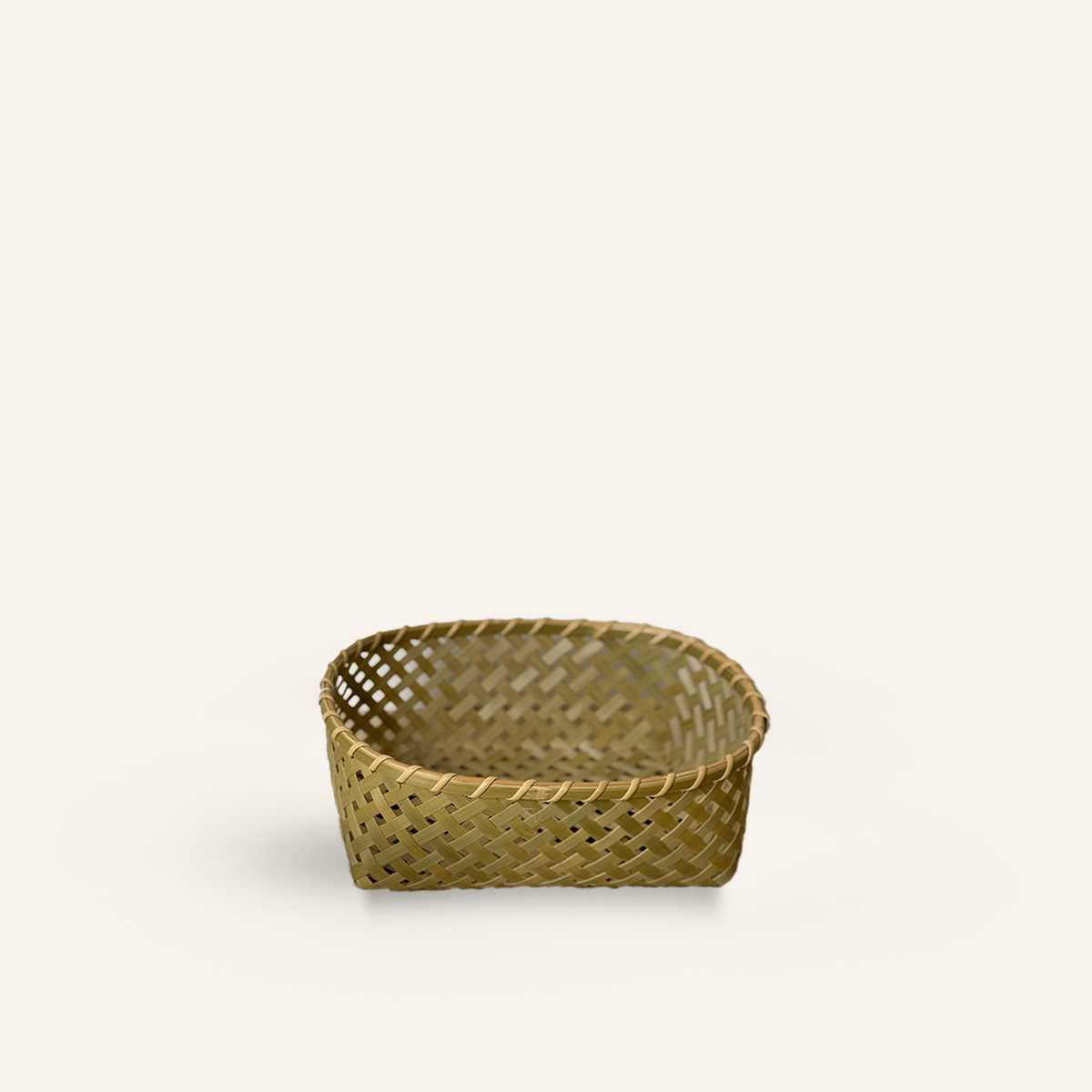 Corbeille ovale basse en bambou Yotsume - Petit (Ø22,5cm)