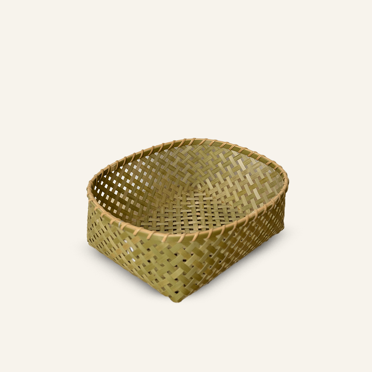 Yotsume Low Oval Bamboo Basket - Large (Ø27cm)