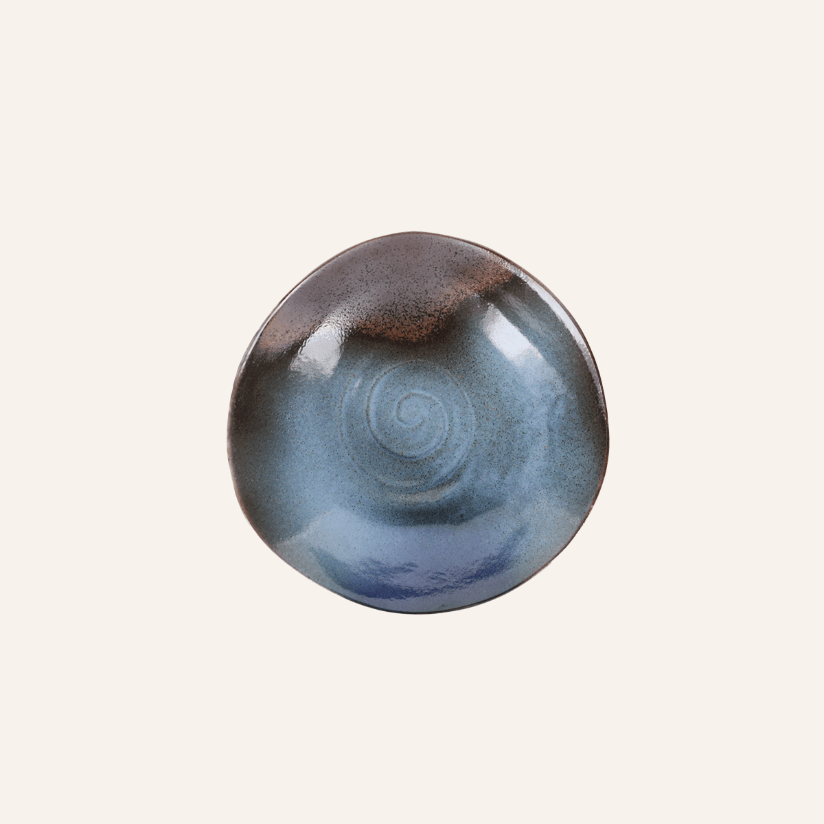 Minoyaki fine earthenware blue bowl "mori no mizuumi"