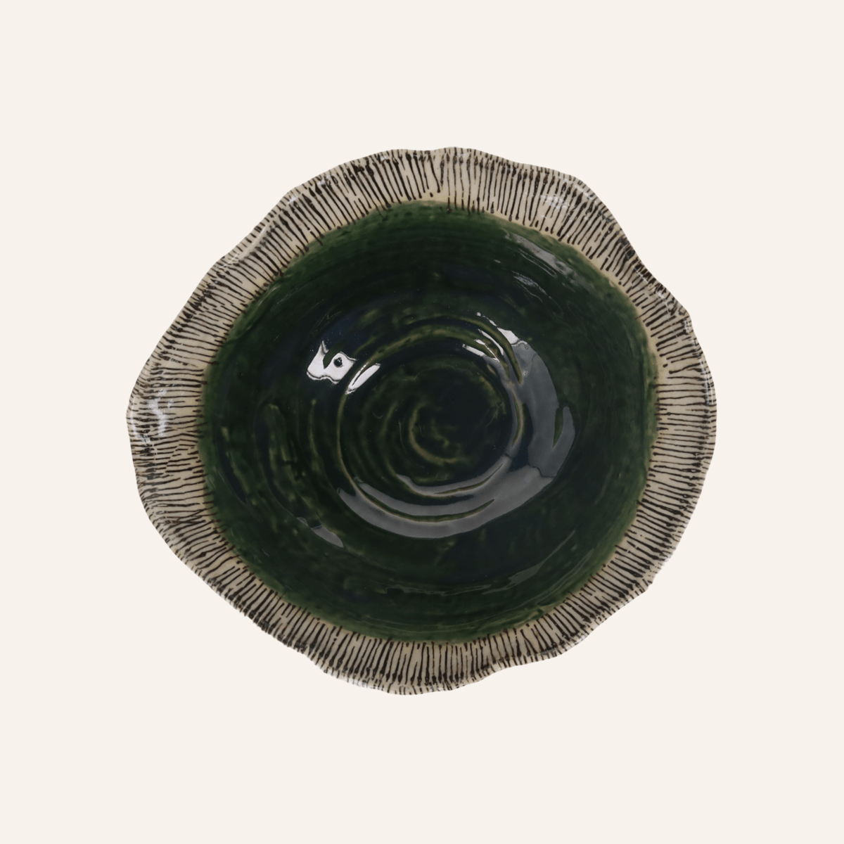 Minoyaki "kuudoo" ceramic flared bowl