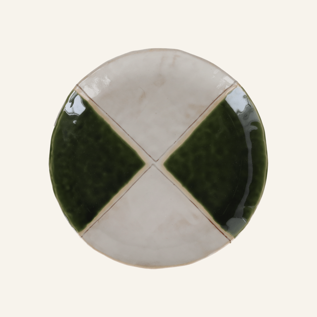 Assiette faïence fine Setoyaki "oribe"