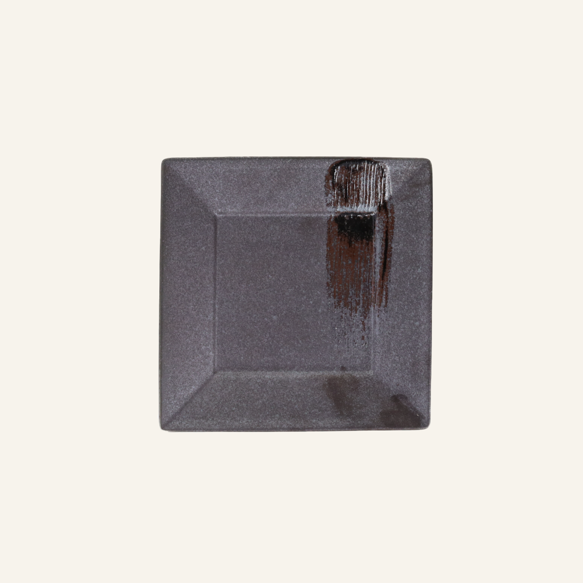 Petite assiette carrée faïence fine Minoyaki "sukuea"