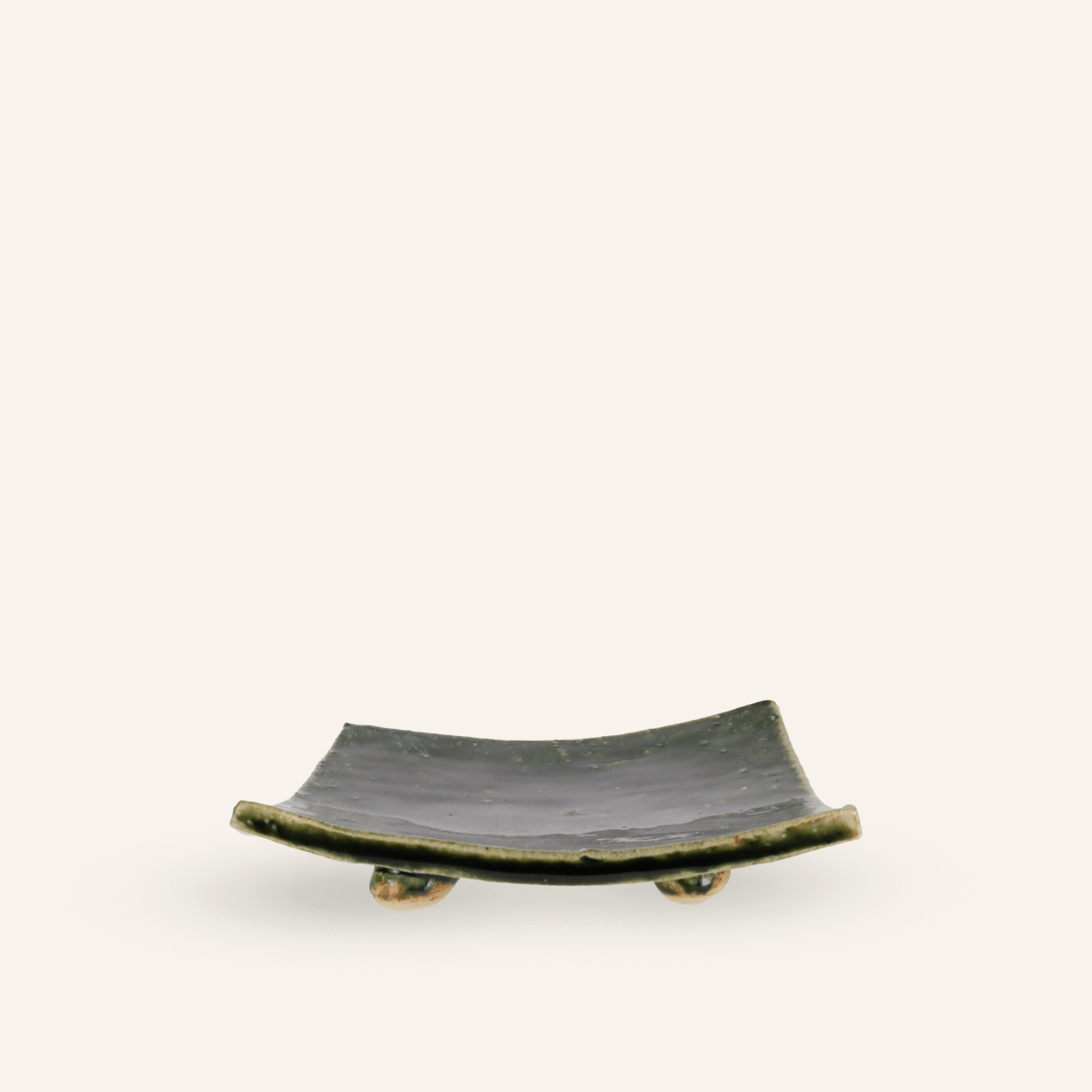Petite assiette carrée céramique Minoyaki "shida"