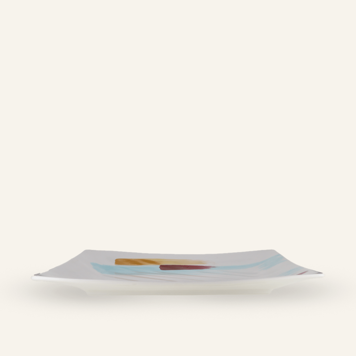 Large rectangular plate in fine earthenware Minoyaki "shirasagi"