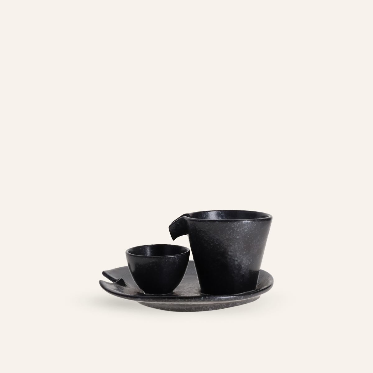 Shizuru fine earthenware sake service Minoyaki "ginkoku"