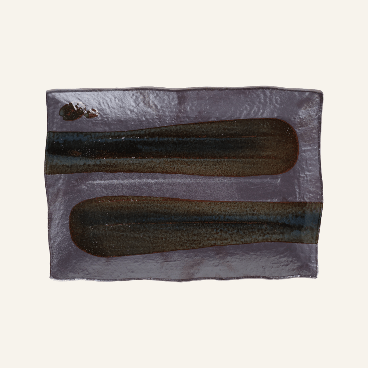 Grande assiette rectangulaire faïence fine Bankoyaki "kaisou"