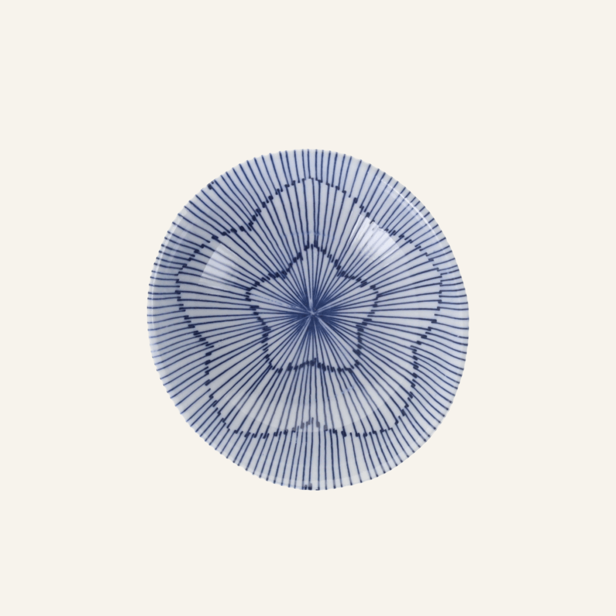 Small striped Minoyaki porcelain bowl "ajisai"