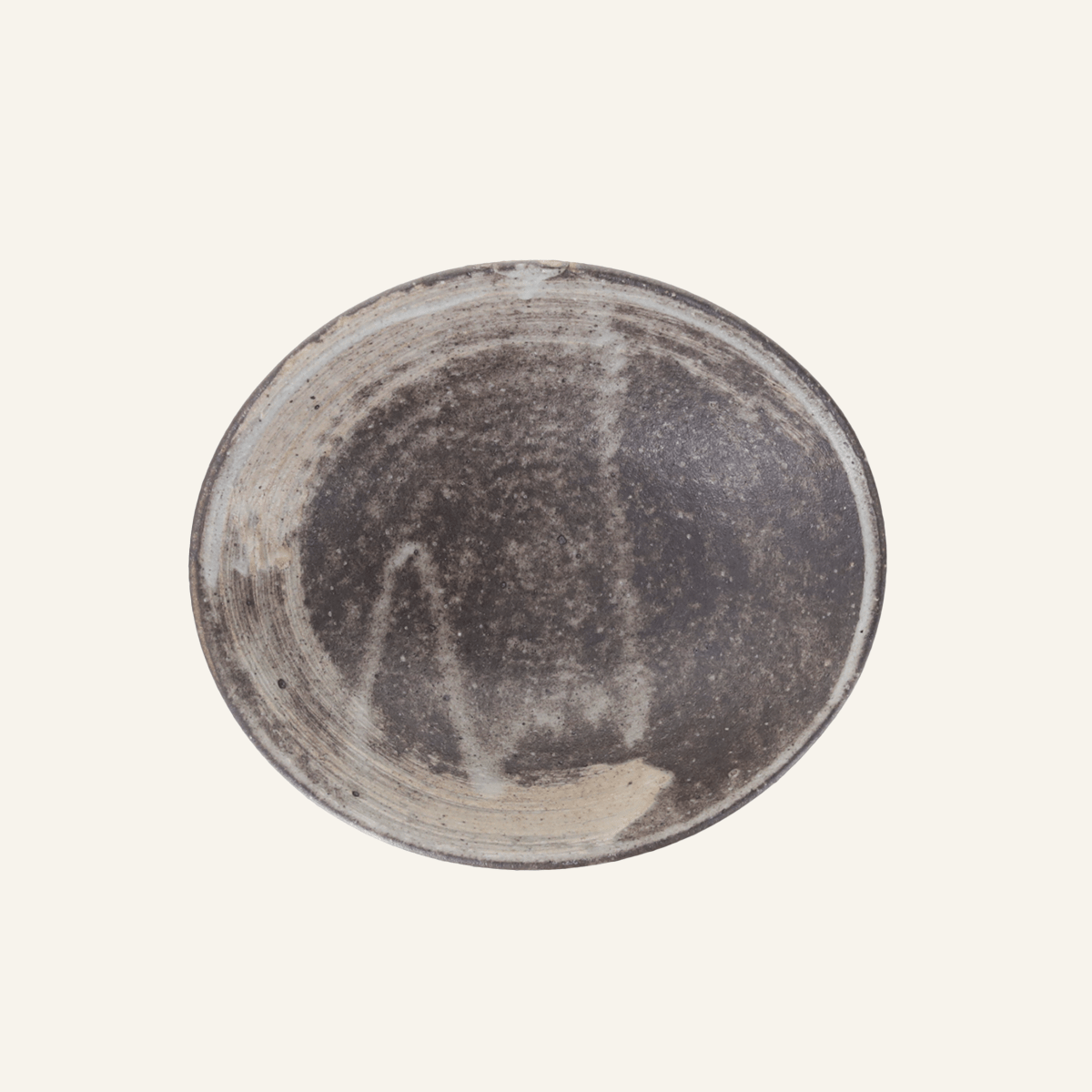 Petite assiette creuse grise céramique Shigarakiyaki "haiiro"