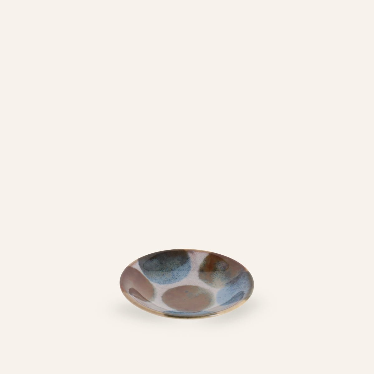 Small Minoyaki porcelain plate "Tenda", shades inspired by Okinawa