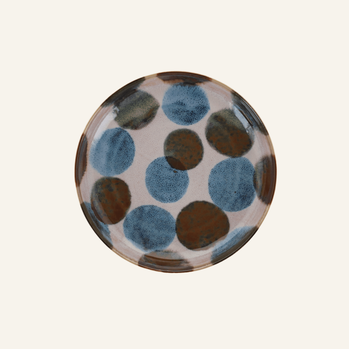 Minoyaki porcelain pasta plate "Tenda", shades inspired by Okinawa