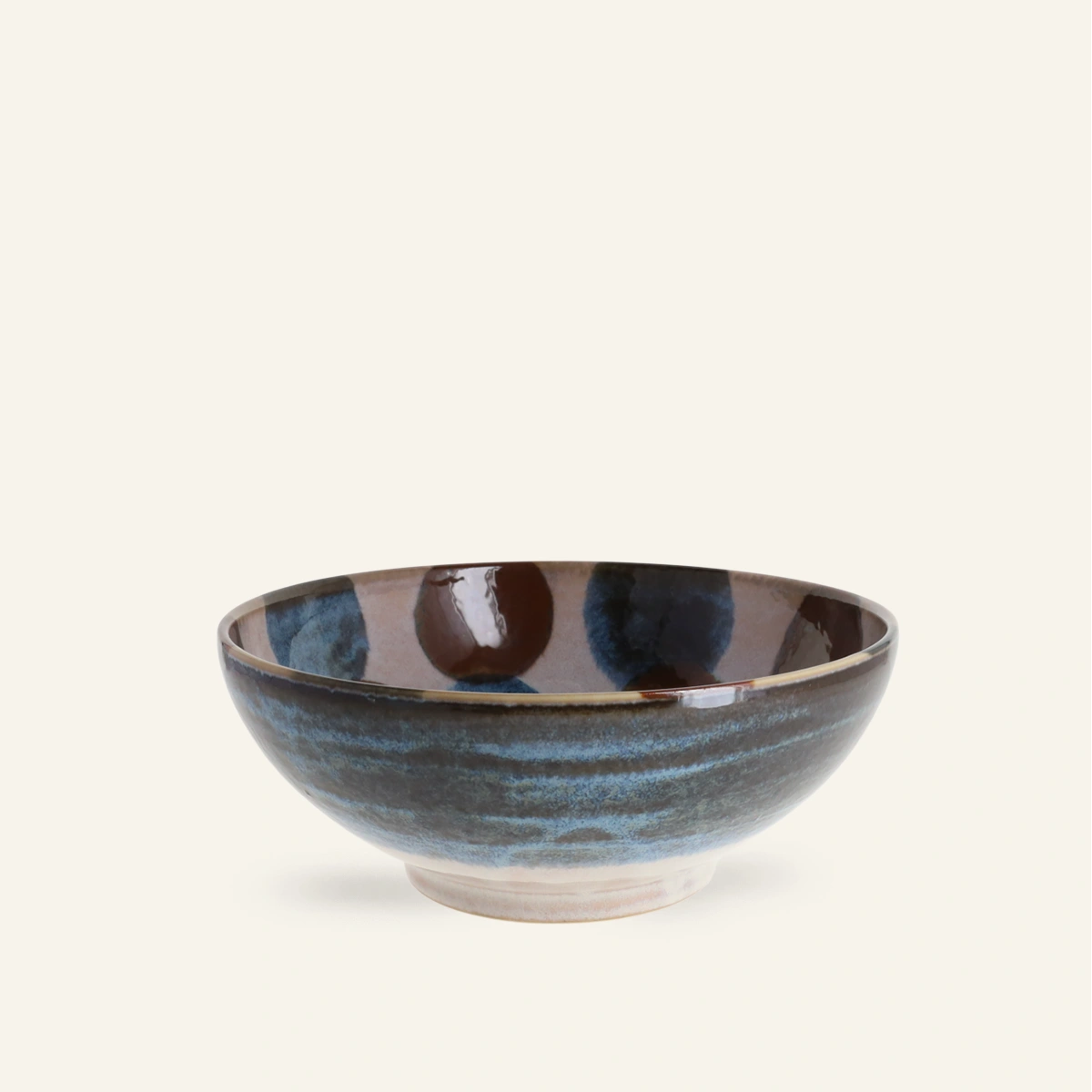 Bol à nouilles en porcelaine Minoyaki "Tenda", teintes inspirées d'Okinawa