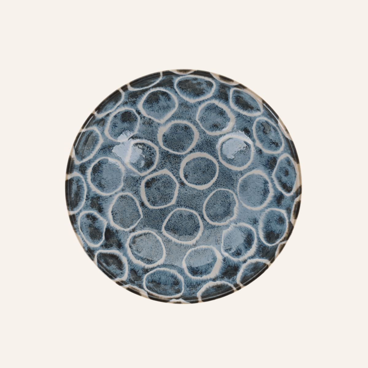 Minoyaki porcelain bowl "Momomaru", shades inspired by Okinawa