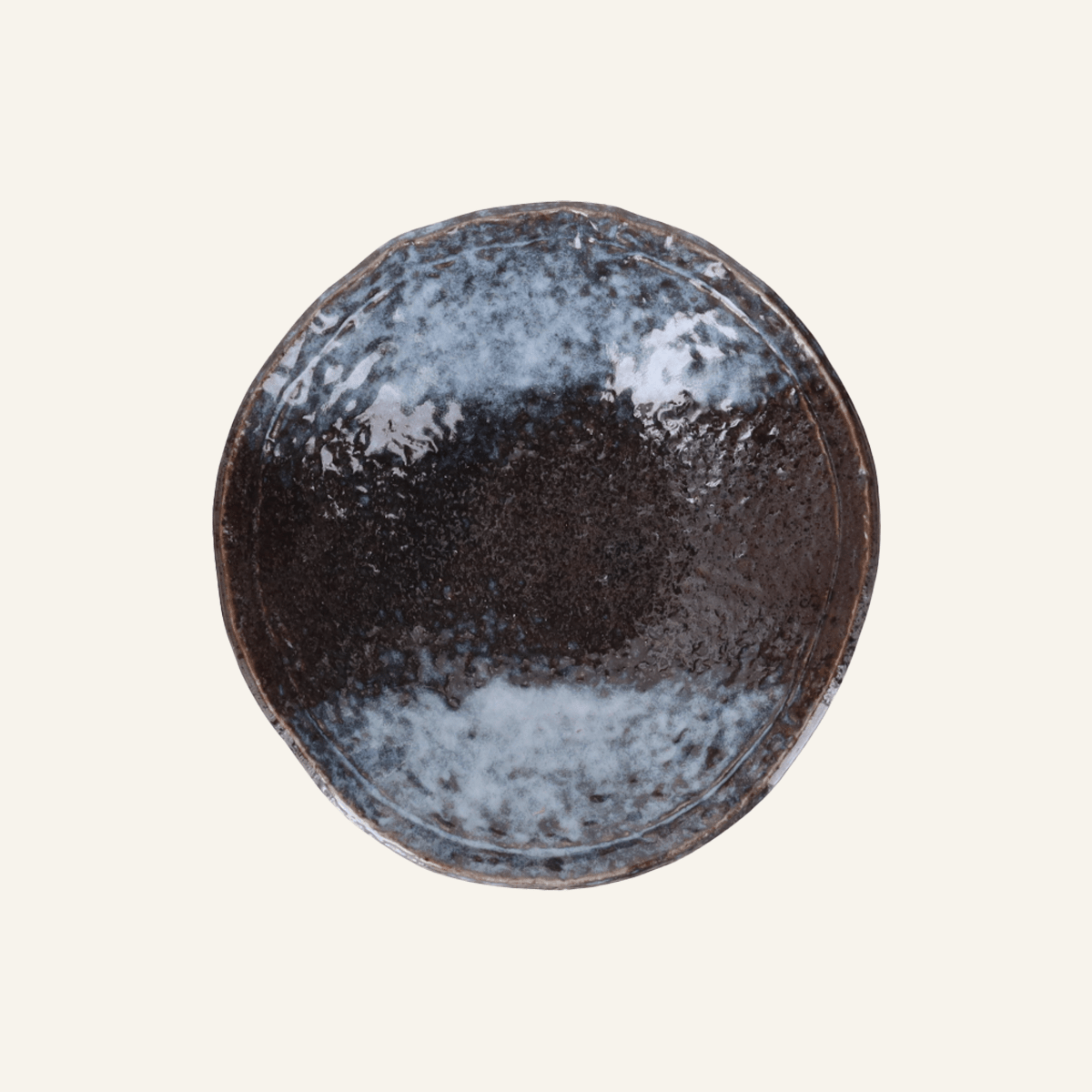 Small deep plate in fine earthenware Minoyaki "kagami"