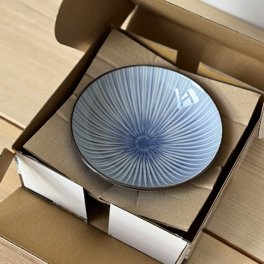 Cocotte bleue en grès avec couvercle à double utilisation Φ18.5cm "Donabe"