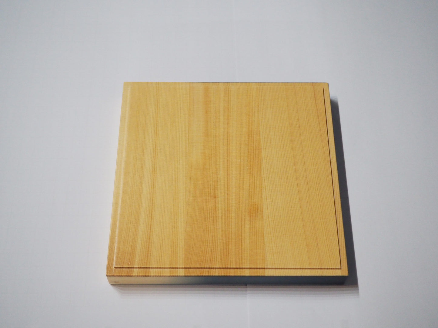 Petite assiette carrée en bois de cyprès japonais Hinoki teint à l'indigo