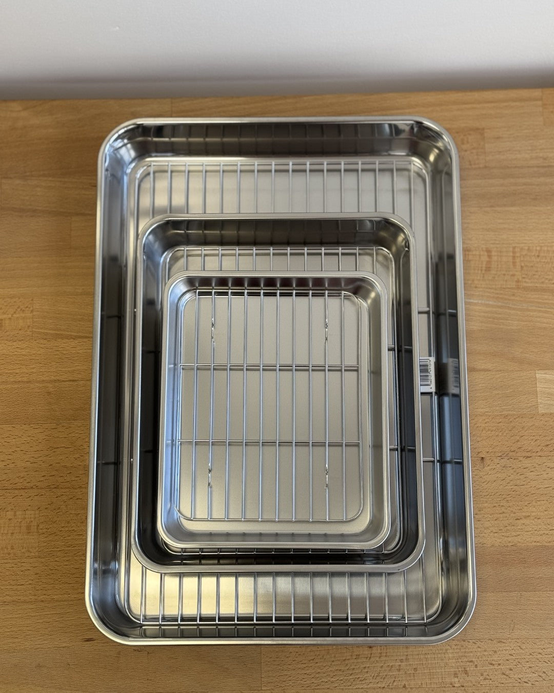 Plat à débarrasser en inox avec grille 24,8 x 20 x 3,3 cm