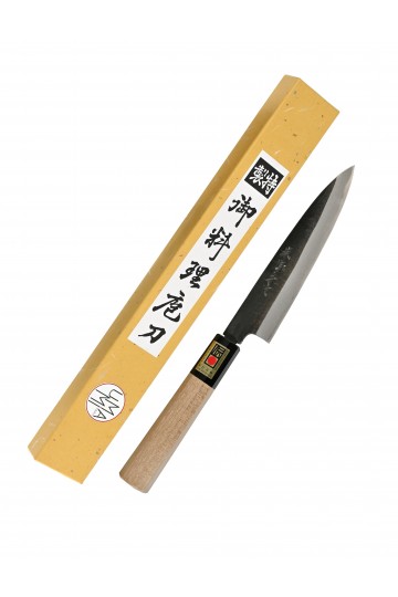 Japanese knife double bevel Petty black forged 150mm