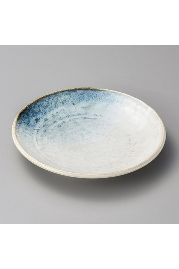 Fine earthenware plate Minoyaki "aosabi"