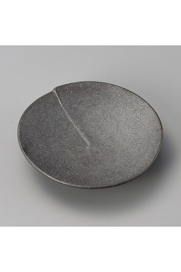 Fine earthenware small grey plate Minoyaki "hasu"