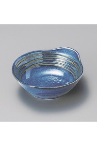Fine earthenware small blue Tonsui bowl Minoyaki "sea of cloud"