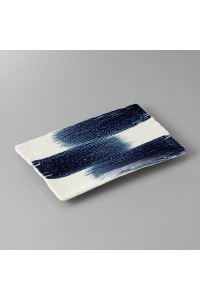 Fine earthenware rectangular plate Minoyaki "Hari"