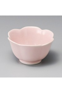 Fine earthenware small pink bowl Setoyaki "mankai"