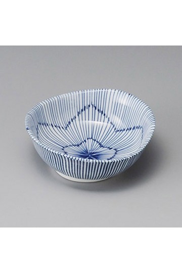 Porcelain striped small bowl Minoyaki "ajisai"