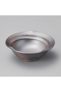 Fine earthenware silver bowl Setoyaki "honoo"
