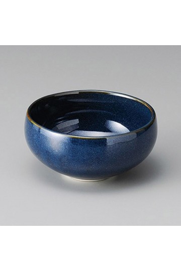 Fine earthenware blue bowl Minoyaki "namako"