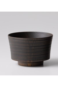 Japanese zelkova wood black bowl