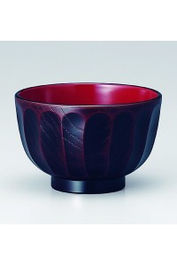 Red resin bowl "kiku wari"