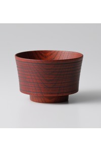 Bol rouge en bois de zelkova japonais
