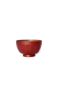 Jujube wood vermilion red bowl "kikko"