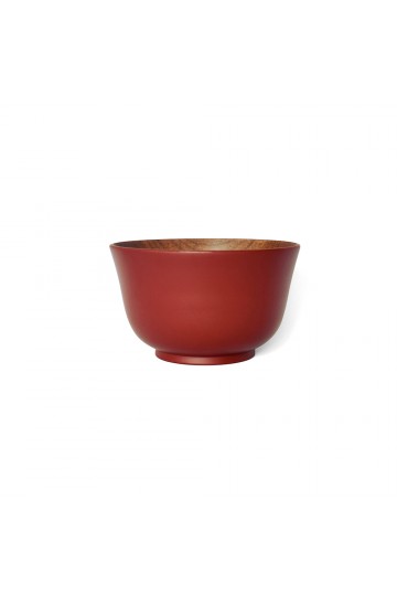 Jujube wood vermilion red bowl "hasori"