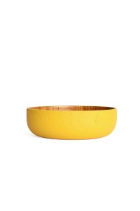 Assiette creuse jaune or en bois de jujubier