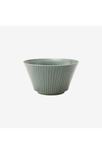 Large Porcelain Striped Grey Bowl Hasamiyaki “Choukokumon”