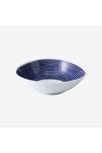Porcelain Noodles Bowl Hasamiyaki “Indigo Komasuji”