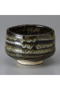 Stoneware matcha bowl Minoyaki "Urushi"
