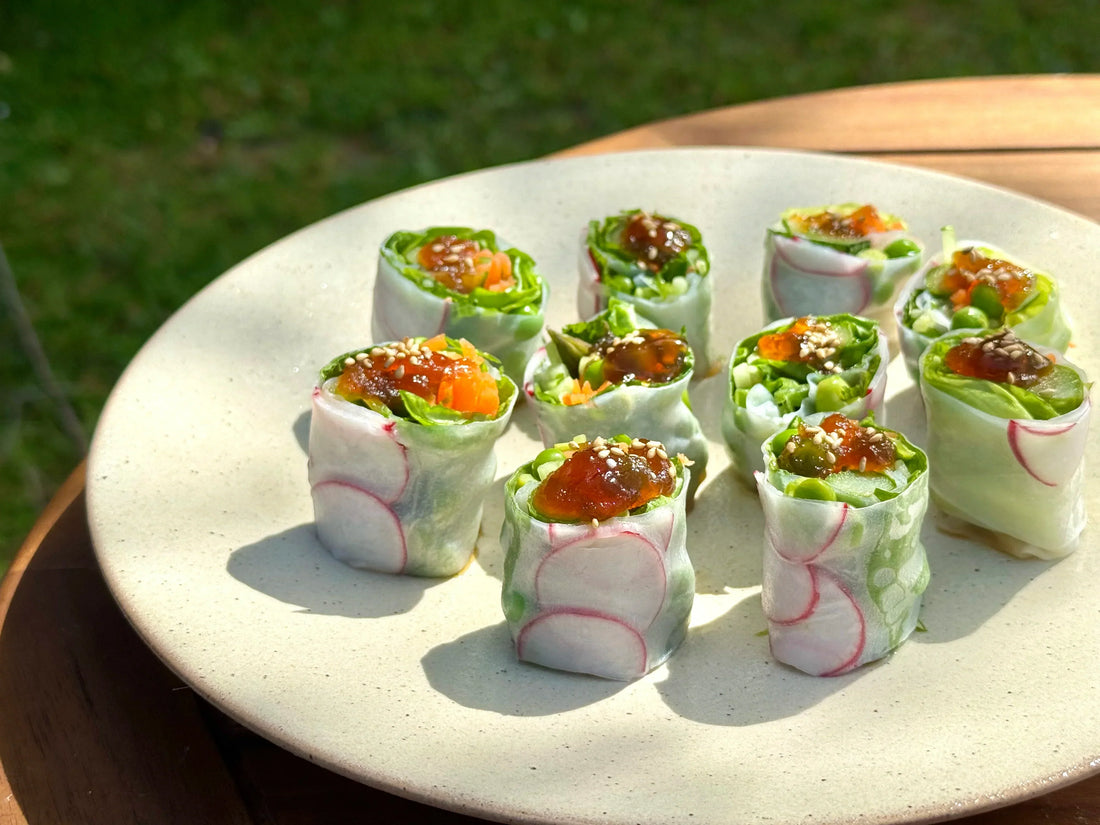 Rouleaux de printemps avec gelée de ponzu