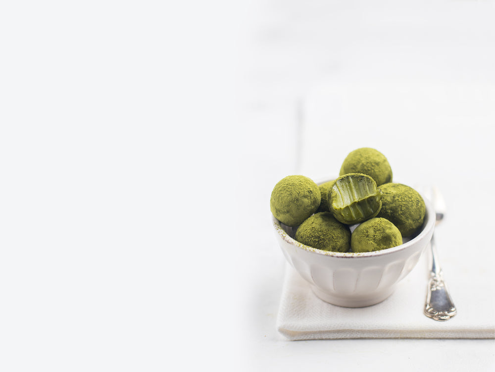 Truffes matcha chocolat blanc
